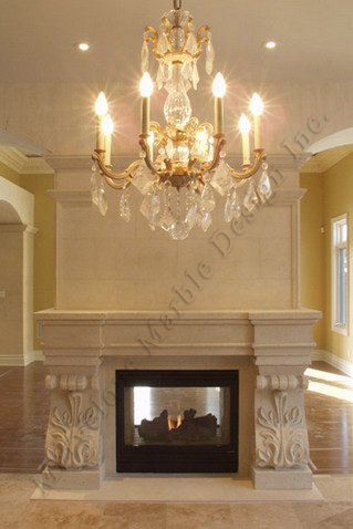 french limestone fireplace surround