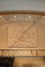 Custom carved tile backsplash