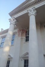 Exterior limestone column