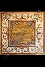 water jet cut marble floor medallion