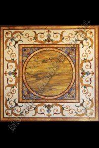 water jet cut marble floor medallion