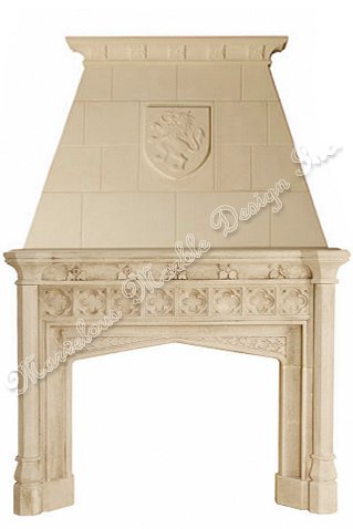 gothic limestone mantel