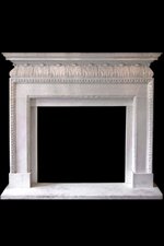 Carved White Marble Fireplace Mantel