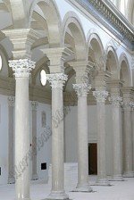 white marble columns