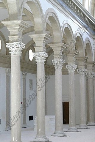 white marble columns