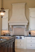 PARMA Cast Stone Range Hood in High Ceiling