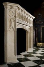 Antique 307 Gothic limestone Fireplace Mantels