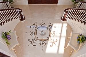 Two Oval Marble Mosaic on Luxury Mansion