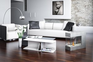 TRILOGY Cast Limestone Modern Cando Fireplace