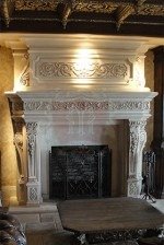 Custom Villeneuve in French Limestone Mantel With Patina