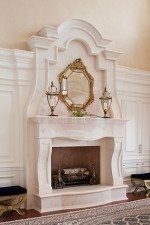 Custom Limestone mantel in Portuguese Limestone