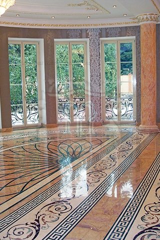 Water Jet Marble Flooring Design