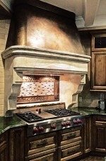Custom Stone Hood with Copper Canopy