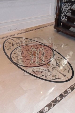 Oval Marble Floor Medallion